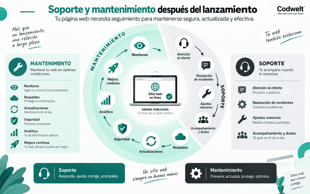 Desarrollo de páginas web: 9 etapas esenciales del proceso profesional y soporte postventa 2 Desarrollo De Páginas Web